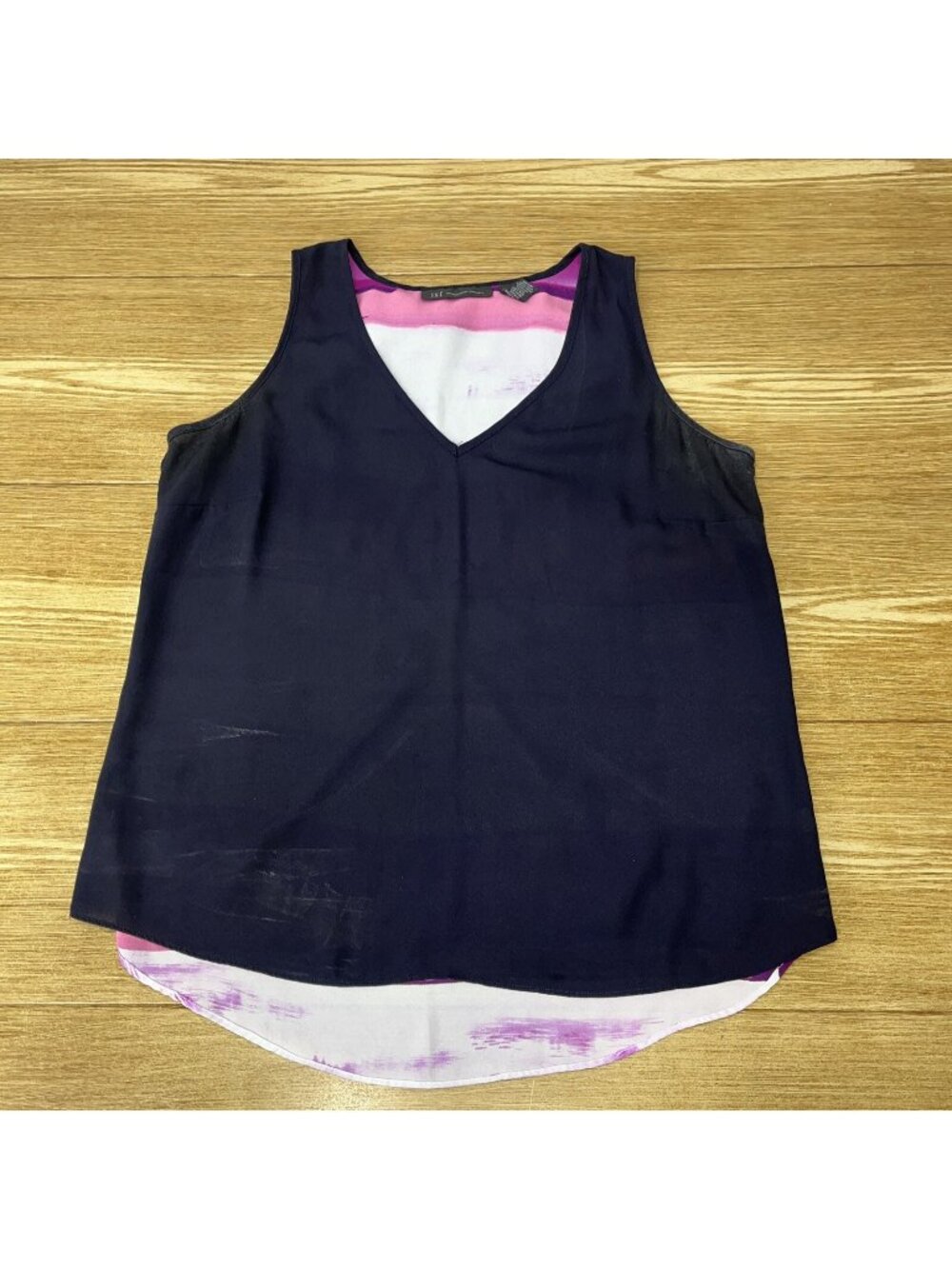 INC International Concepts Sheer Top Womens Size 4 V-Neck Sleeveless Blouse